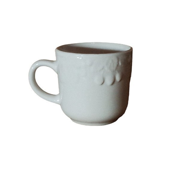 Coffee Mug / Cup Set Of Four White With Fruit Design - Picture 4 of 16